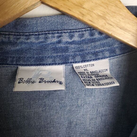 Vintage 90s Denim Blouse Size XL - Picture 6 of 7